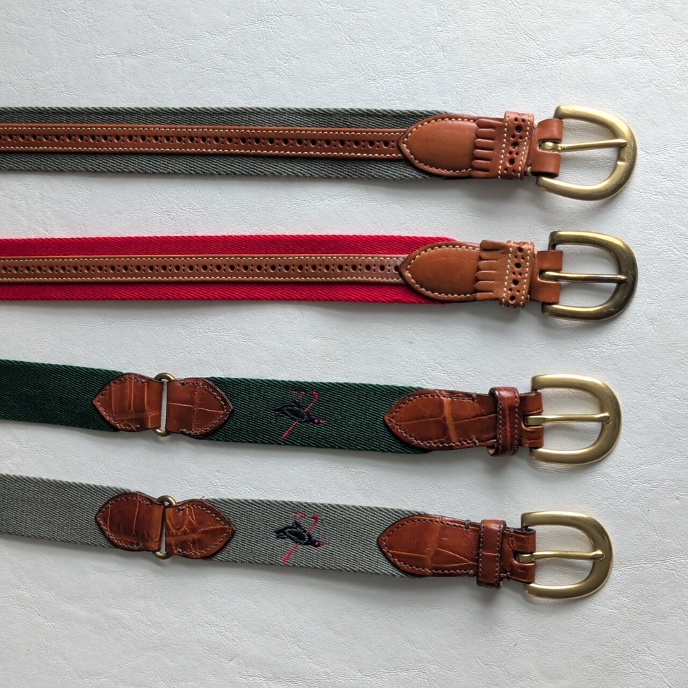 Boys Bundle of 4 Faconnable Golf Belts Sizes 30 and 32